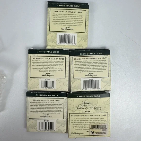 Disney Parks Happy Holidays Collector‎ Set 2000–2004 Mickey Minnie Boxed - Picture 16 of 16